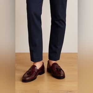 Ellen Edmons Men’s Tassel Loafers Burgundy Made in USA Size 12 AA Dress Shoes